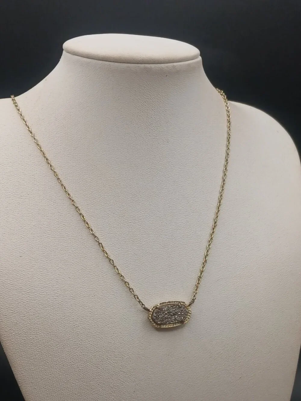 Kendra Scott Druzy Pendant Necklace 14k GP * Condition Read